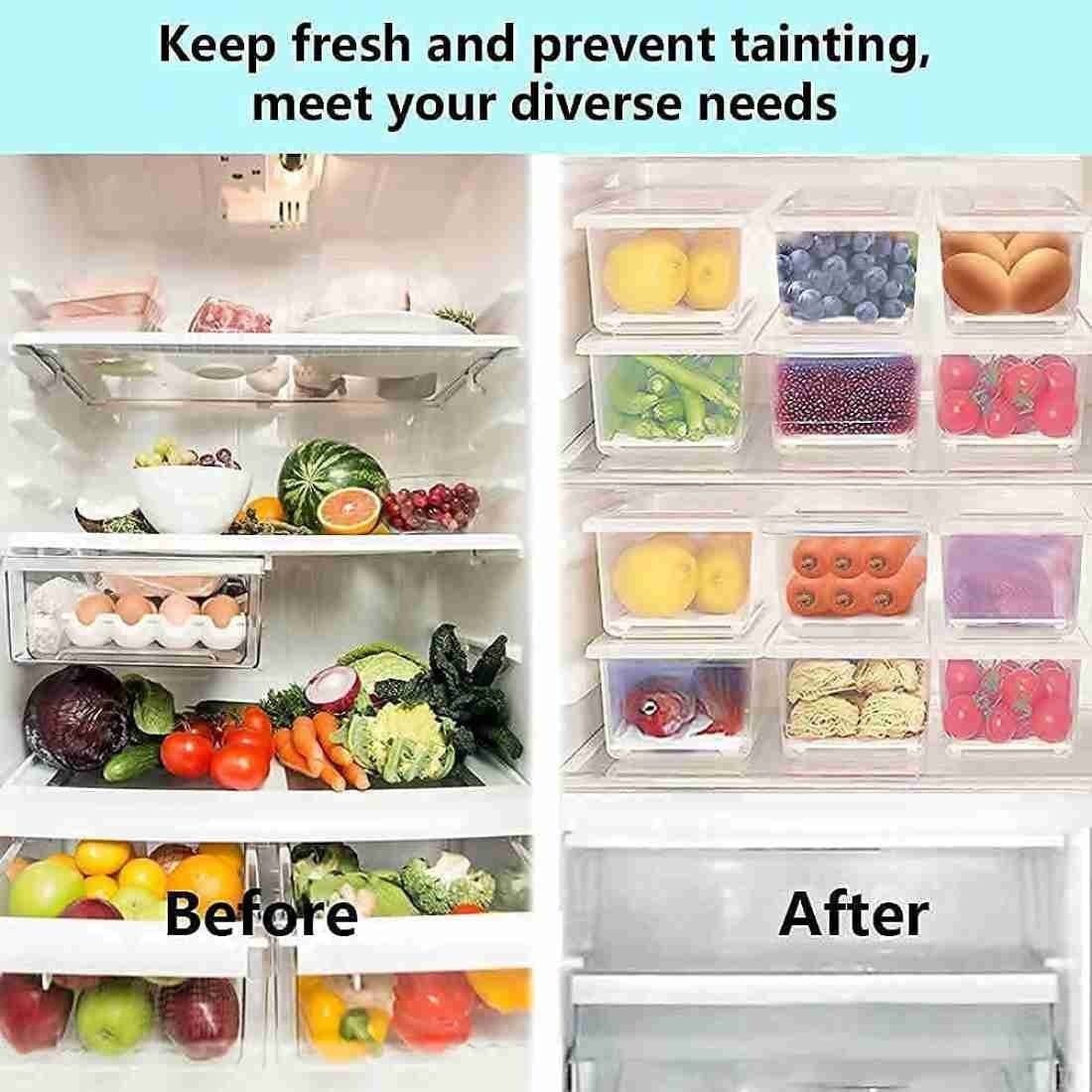 FreshKeep Fridge Storage Boxes (Pack of 6) – 1500 ML Each